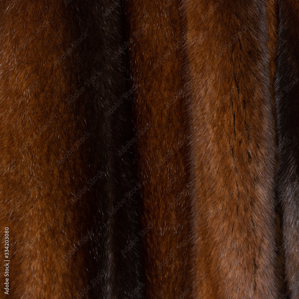 Natural dark brown shiny fur texture with beautiful folds in the form of waves Natural dark brown shiny fur texture with beautiful folds in the form of waves