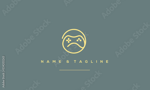 a line art icon logo of a gaming pad symbol