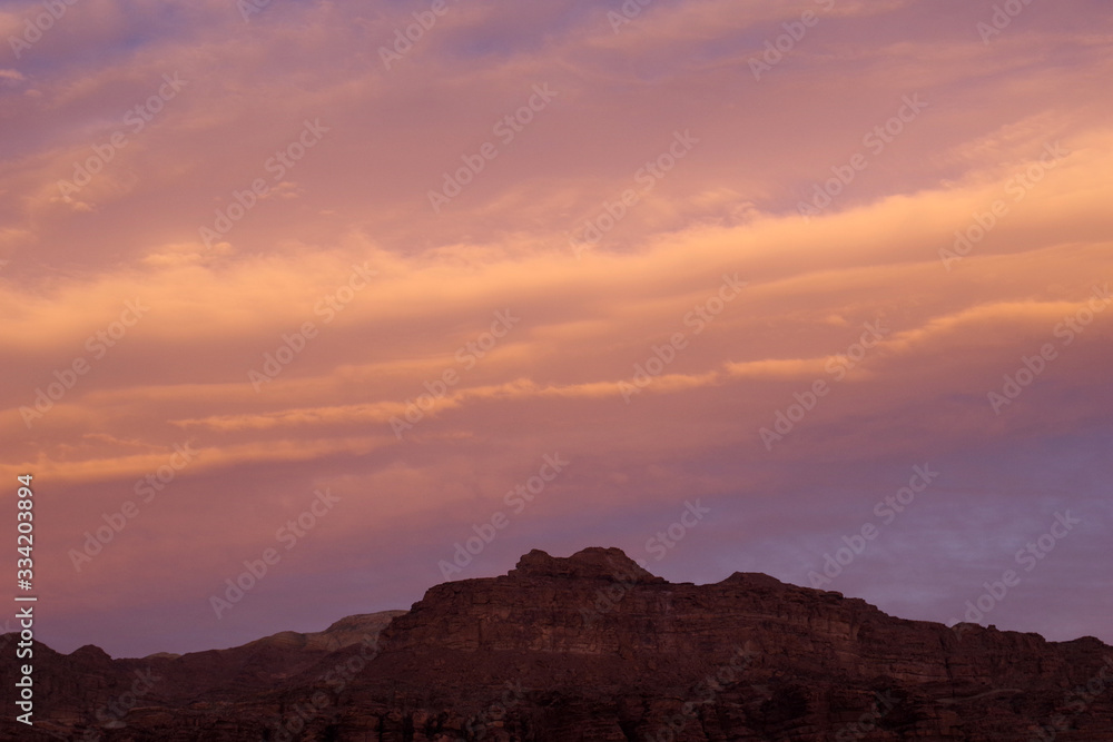 Coucher de soleil sur la mer morte, Jordanie