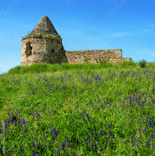 Pidhiryan Monastery, The ruins of one of the towers beginning of the 18th c. ...