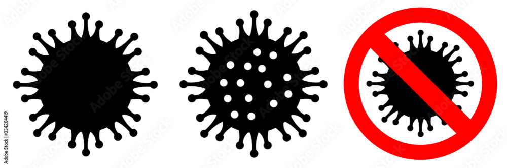 Coronavirus Bacteria Cell Icon, 2019-nCoV Novel Coronavirus Bacteria. No Infection and Stop Coronavirus Concepts. Isolated Vector Icon Coronavirus Bacteria Cell Icon, 2019-nCoV Novel Coronavirus Bacteria. No Infection and Stop Coronavirus Concepts. Isolated Vector Icon