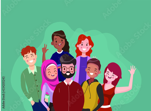 	 interracial group of people	