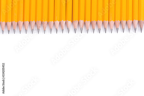 sharp pencils with gray stylus on a white background