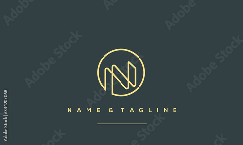 Alphabet letter icon logo NN photo