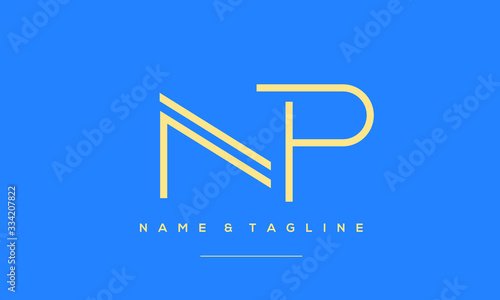 Alphabet letter icon logo NP