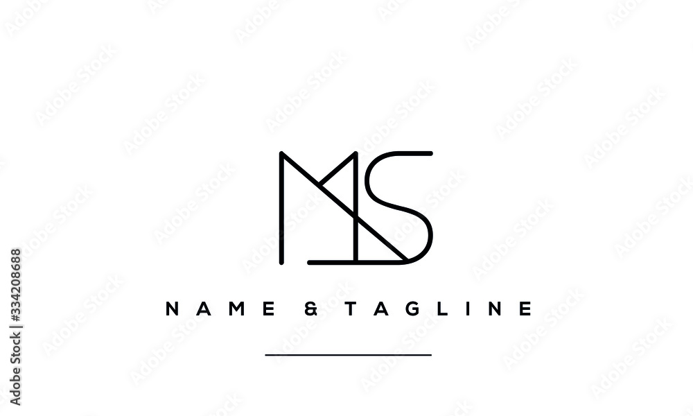 Alphabet letter icon logo MS Alphabet letter icon logo MS