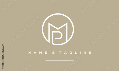 Alphabet letter icon logo MP or PM
