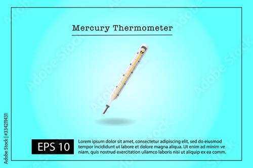 mercury thermometer vector icon isolated
