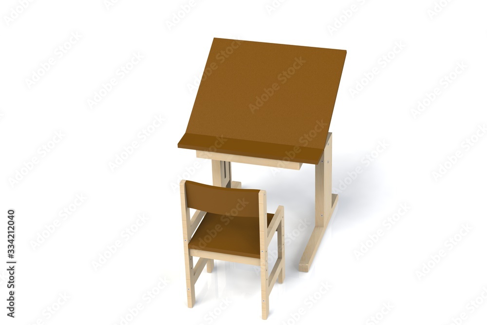 Children's small wooden table and chair. Children's small wooden table and chair.
