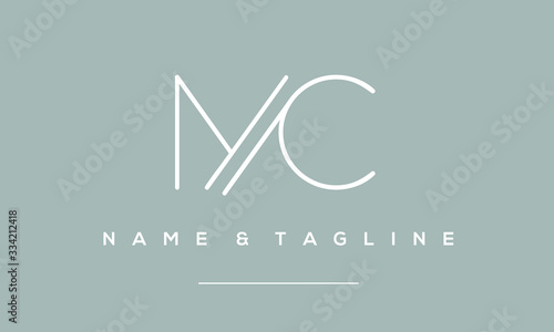 alphabet letter icon logo MC photo