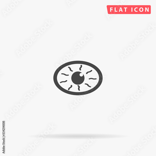 Inflamed Eye, Sore Eye flat vector icon