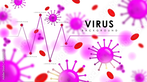 Virus or Bacterial infected Human Blood Cell Vector Background