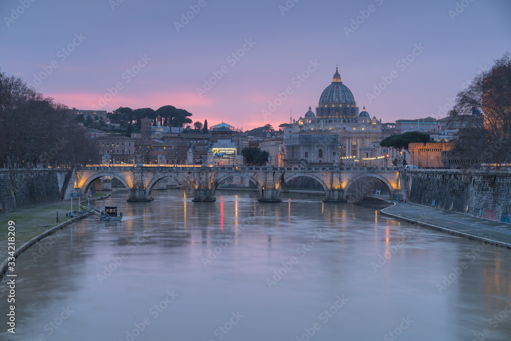 San Pietro Vatican at the blue hour