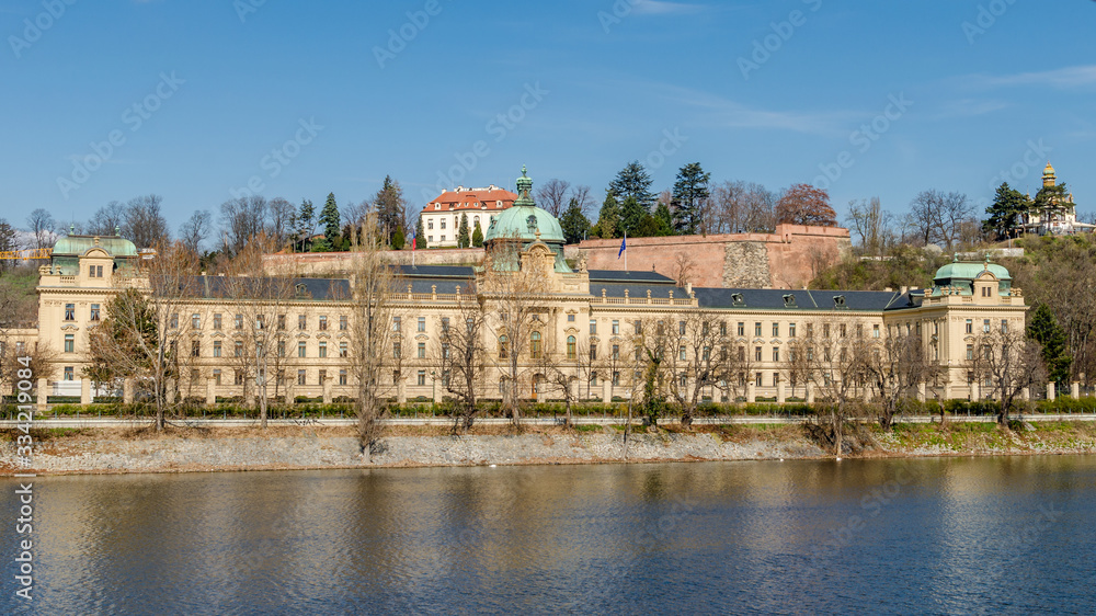 houses on the river. Prague. Czech Republic. Strakova akademie
