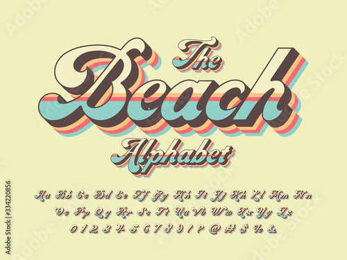 A groovy hippie style alphabet design