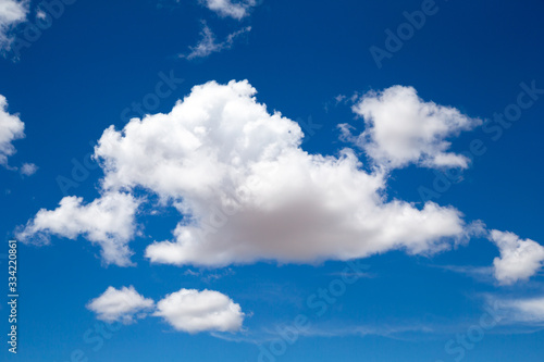 Fototapeta Naklejka Na Ścianę i Meble -  A beautiful blue sky with a big white cloud