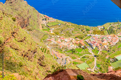 Views from the cliff of the Mirador de Abrante on the island of La Gomera. April 15, 2019. La Gomera, Santa Cruz de Tenerife Spain Africa. Travel Tourism Photography Nature. photo