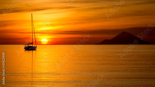 Coucher de soleil sur le Stromboli