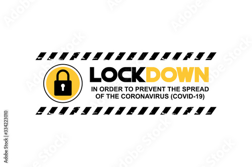 LOCKDOWN Coronavirus, Covid-19 Pandemic world lockdown for quarantine Illustration Vector