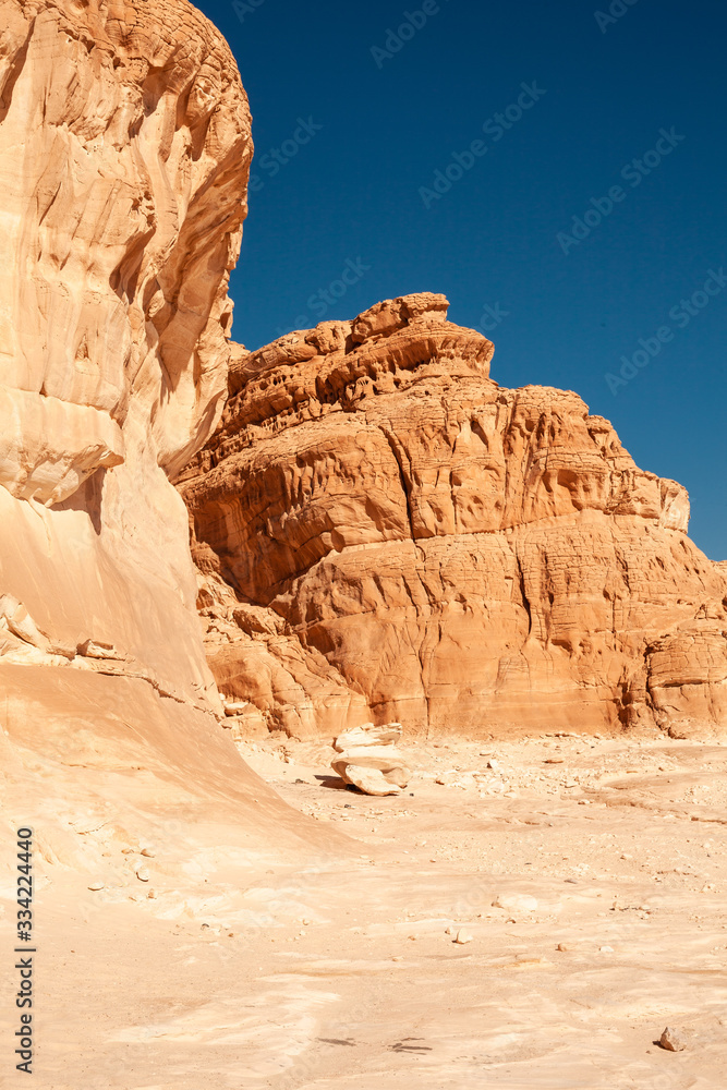 Fototapeta premium Beautiful wide angle view of amazing sandstone formations in Egypt.