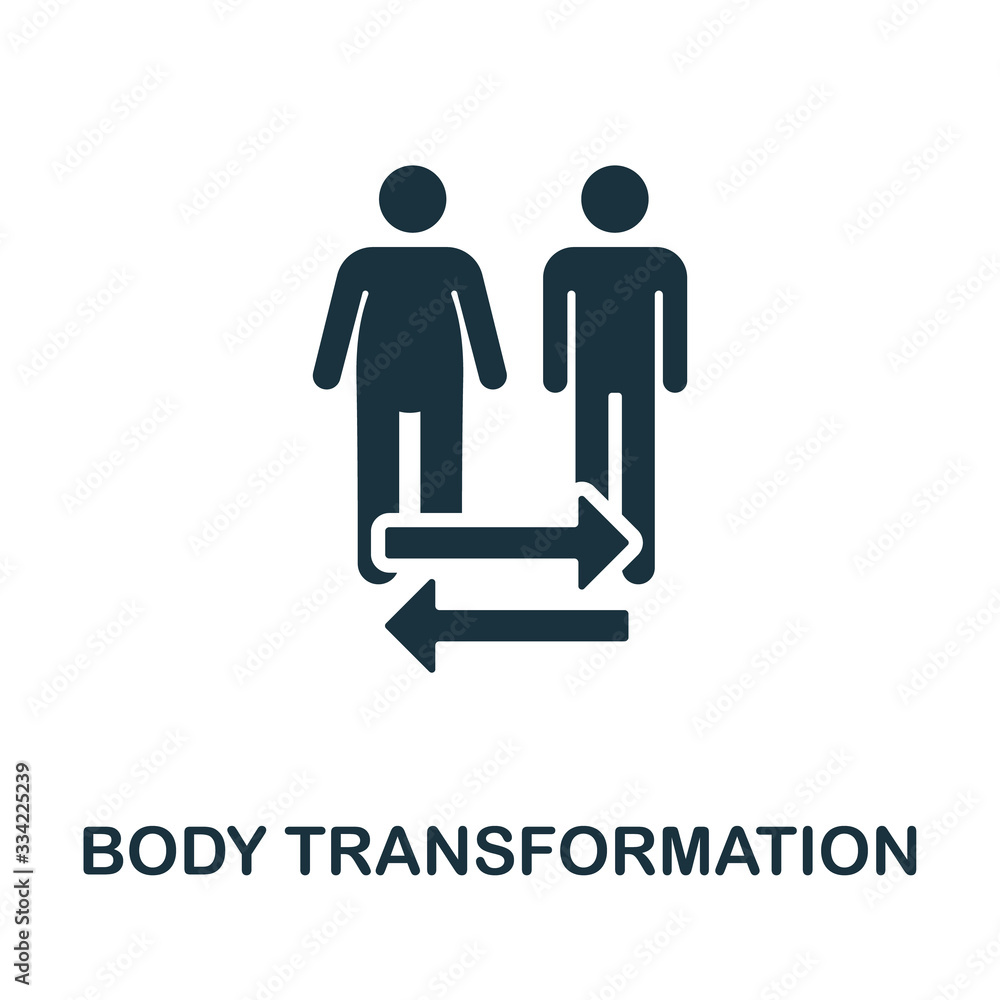 Body Transformation icon. Simple illustration from healthy lifestyle collection. Creative Body Transformation icon for web design, templates Body Transformation icon. Simple illustration from healthy lifestyle collection. Creative Body Transformation icon for web design, templates