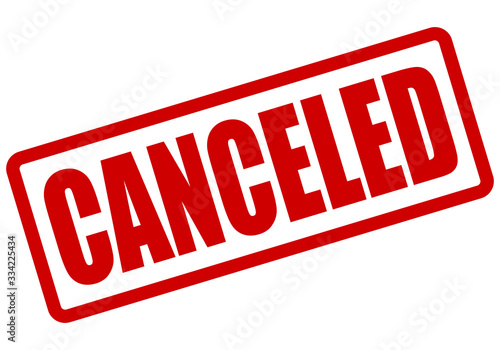 Sello rojo con la palabra cancelado.
