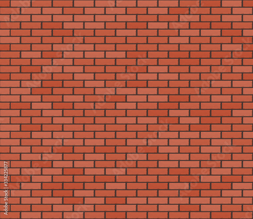 Red brown realistic brickwall. Vector seamless texture