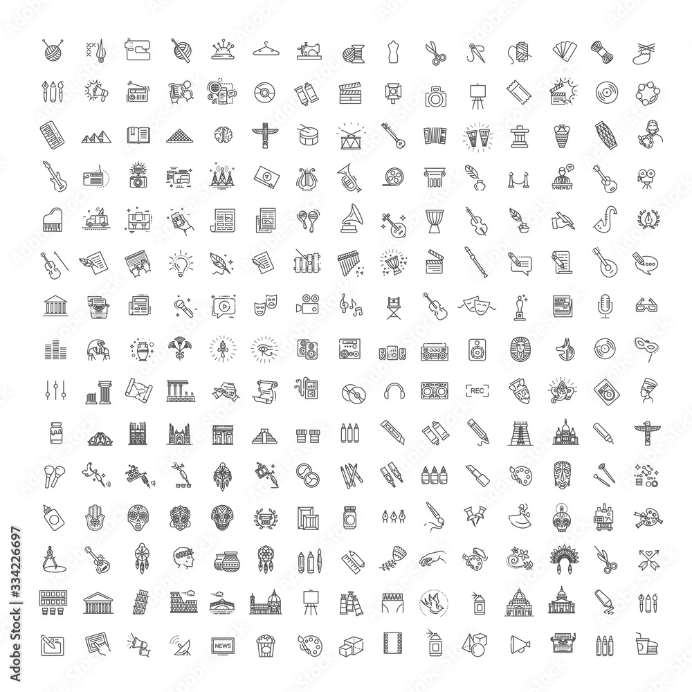 Line Arts Icons set. Vector linear icons