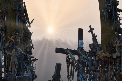Hill of Crosses (Kryziu kalnas), a famous site of pilgrimage in northern Lithuania. photo