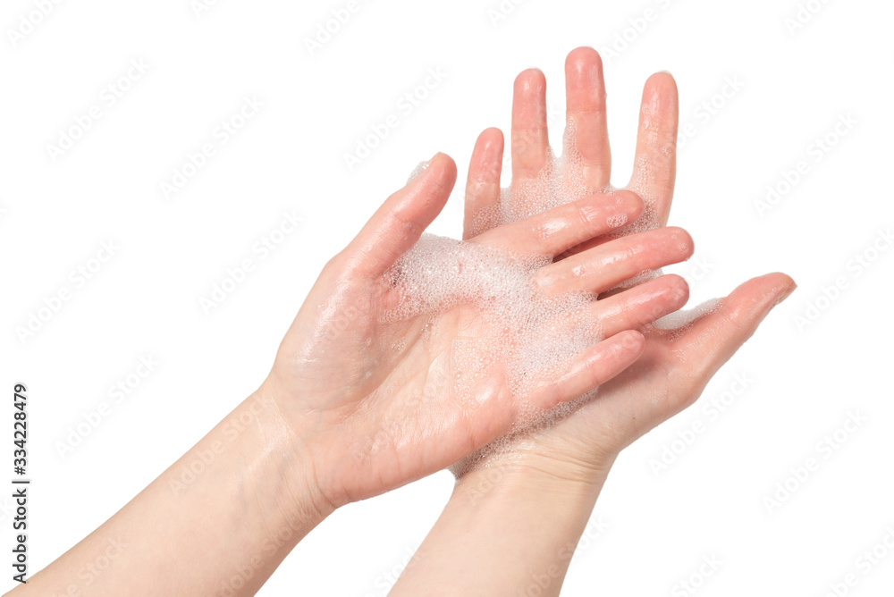 Hand washing isolated on white background. Hand washing isolated on white background.