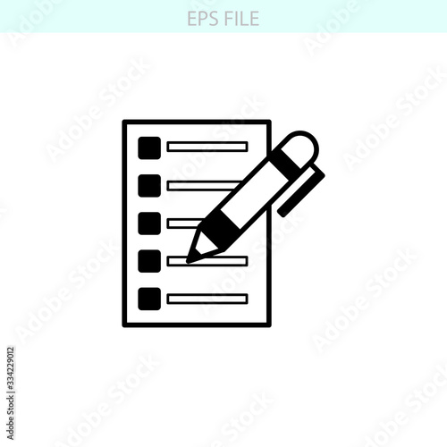 Paper write, paper pen icon. EPS vector file