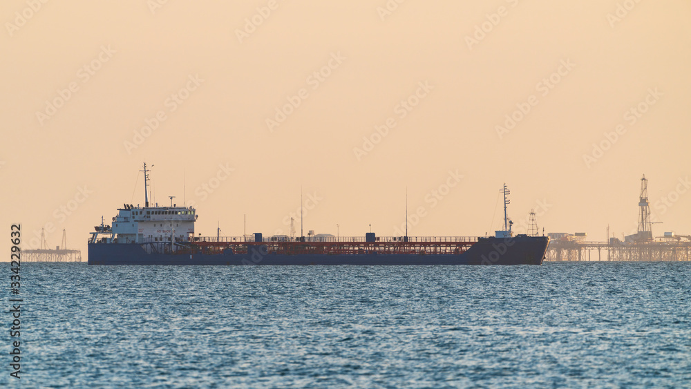 Oil tanker on the high seas