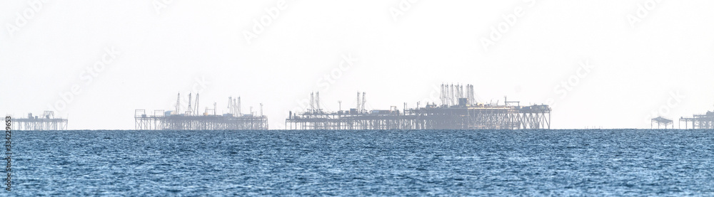 Offshore oil drilling platform in sea Offshore oil drilling platform in sea