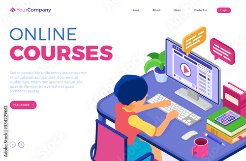 Online distance education from home