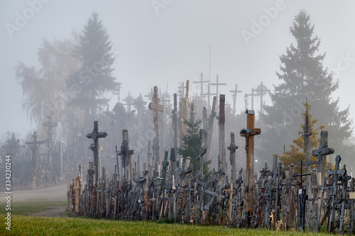 Hill of Crosses (Kryziu kalnas), a famous site of pilgrimage in northern Lithuania. photo