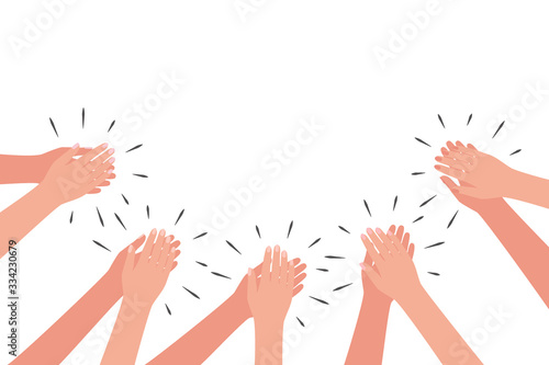 Applause of group of people. Hands clap. Congratulations, cheering, thanksgiving, thanks. Vector illustration