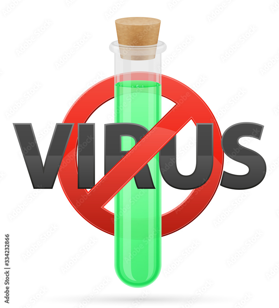 Fototapeta premium virus in test tube vaccine coronavirus covid-19 vector illustration