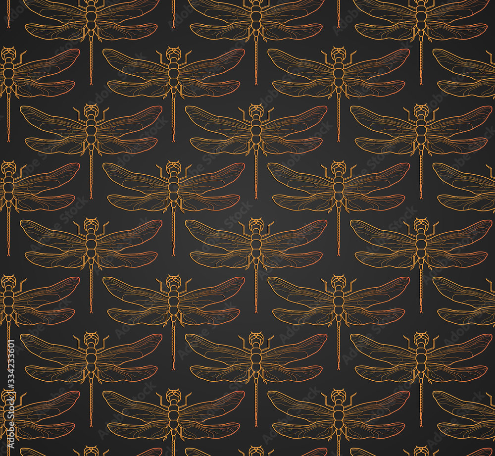 Dragonfly pattern seamless vector illustration. Insect pattern ...