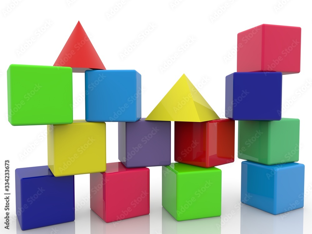 Obraz premium Toy block designs in different colors