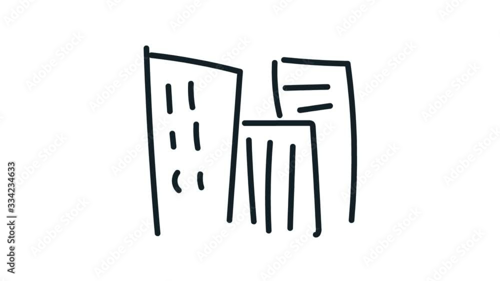 city simple line art doodle draw process whiteboard symbol sign concept city simple line art doodle draw process whiteboard symbol sign concept
