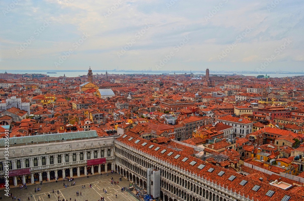 panoramic view of one part of the city from the height of St. Mark's tower