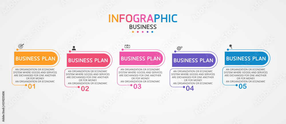 diagram Business and Education By Step 5 Stepsdesign  vector illustration