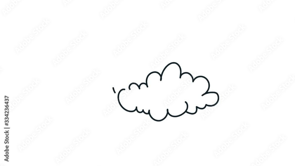 sun cloud line art doodle draw process whiteboard symbol sign concept sun cloud line art doodle draw process whiteboard symbol sign concept