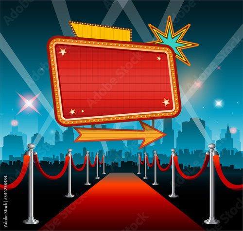 Theater sign red carpet hollywood banner film premiere