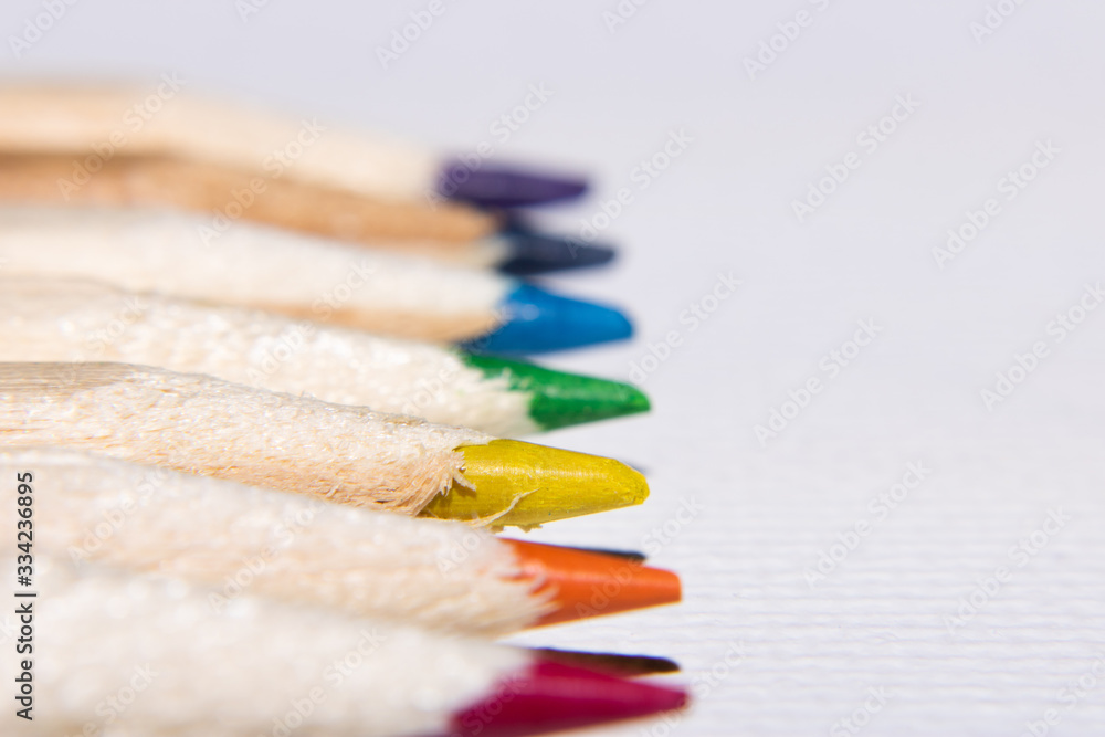 color pencils on white background color pencils on white background