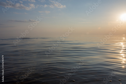 Calm sea after sunset in Hailuoto island, Finland