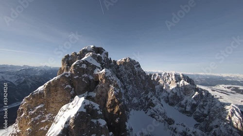 Wallpaper Mural FPV drone footage of the Italian Alps at wintertime Torontodigital.ca