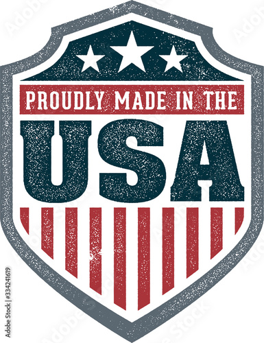 Made in USA Vintage Crest Stamp