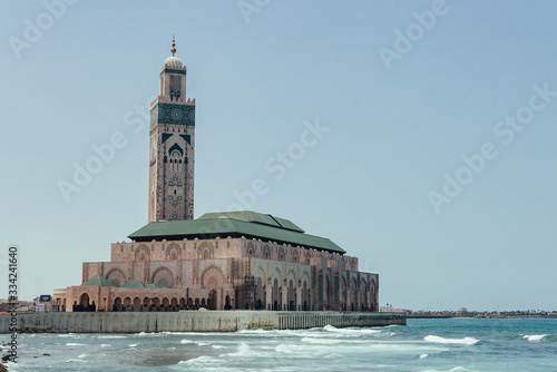 Large mosque of Casablanca in beautiful sunny day