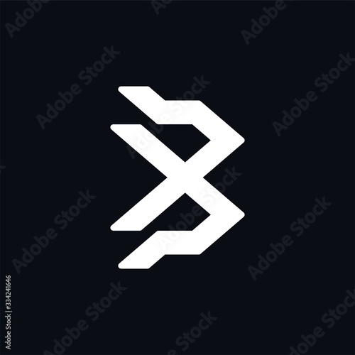 Initial letter B logo template with sporty arrow illustration in flat design monogram symbol